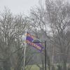 Convention Flag flies through the bad weather